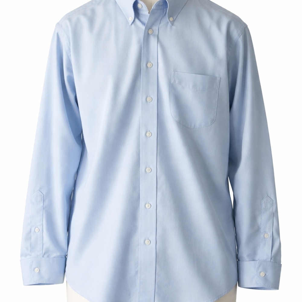Roundtree & Yorke Gold Label Light Blue Non Iron Fitted Dress Shirt 18 37
